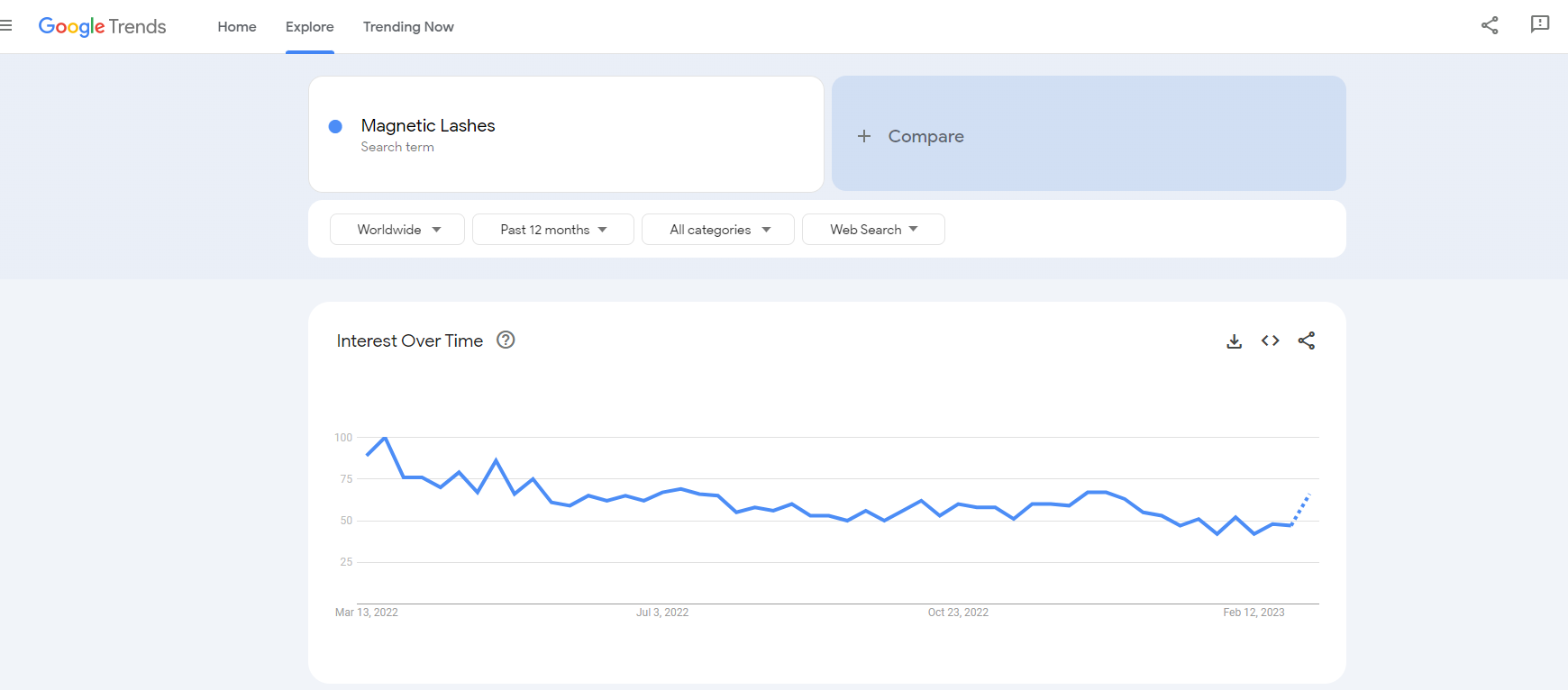 Magnetic Lashes google trends